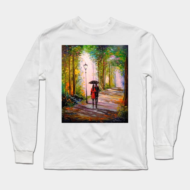 Romantic walk in the Park Long Sleeve T-Shirt by OLHADARCHUKART